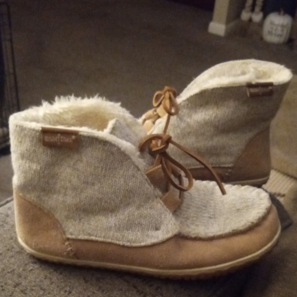 Cozy Tan and Cream Ankle Boots